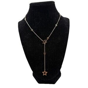 Tiffany & Co Sterling Silver Star Link Lariat Necklace Adjustable 925 Box Pouch